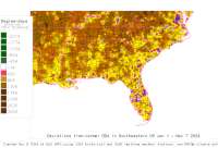 SE US deviations from normal to date