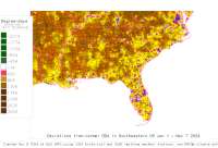 SE US deviations from normal to date