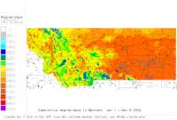 Montana USA base 32 degree-days to date