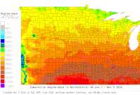 South Dakota USA base 32 degree-days to date