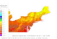 Rhode Island USA base 32 degree-days to date