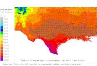 Mississippi USA base 32 degree-days to date