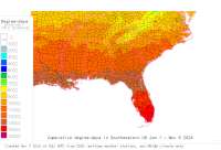 Kentucky USA base 32 degree-days to date