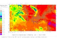 Wyoming USA base 32 degree-days to date