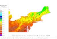 Northeastern base 41 degree-days to date