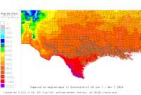 South Central base 41 degree-days to date