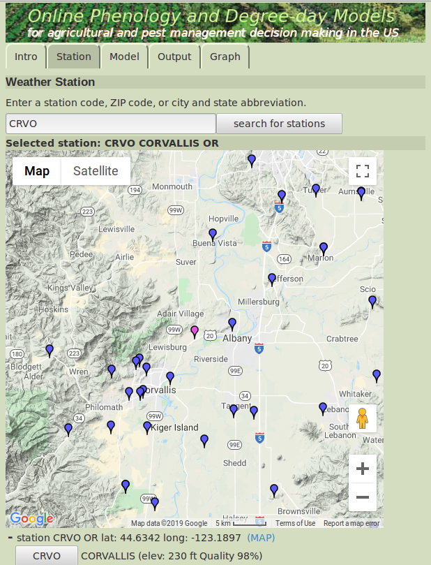 Degree-day/phenology Models